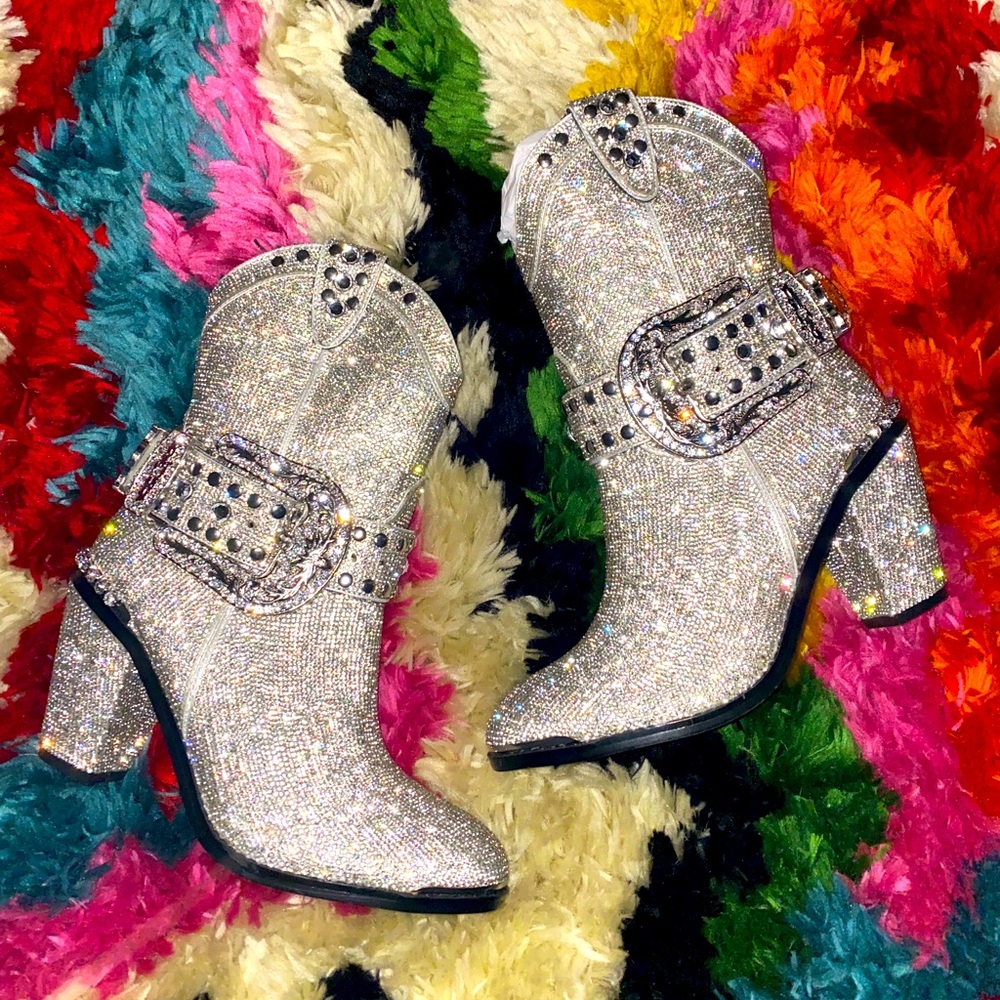 Club Exx Icy Sheriff Shine Rhinestone Cowboy Boots